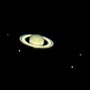 Saturn with five moons